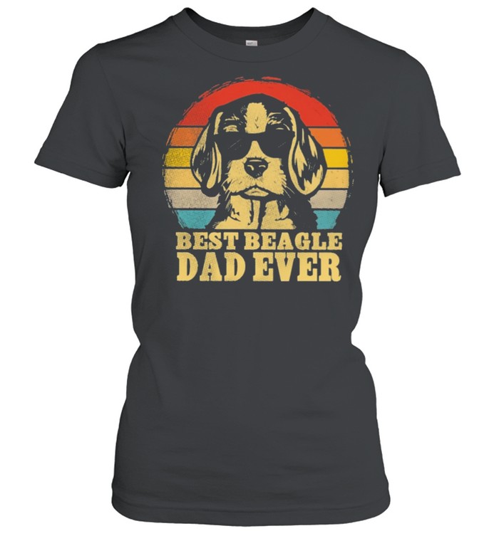 Best beagle dad ever sunset retro shirt Classic Women's T-shirt