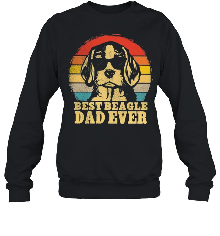 Best beagle dad ever sunset retro shirt Unisex Sweatshirt
