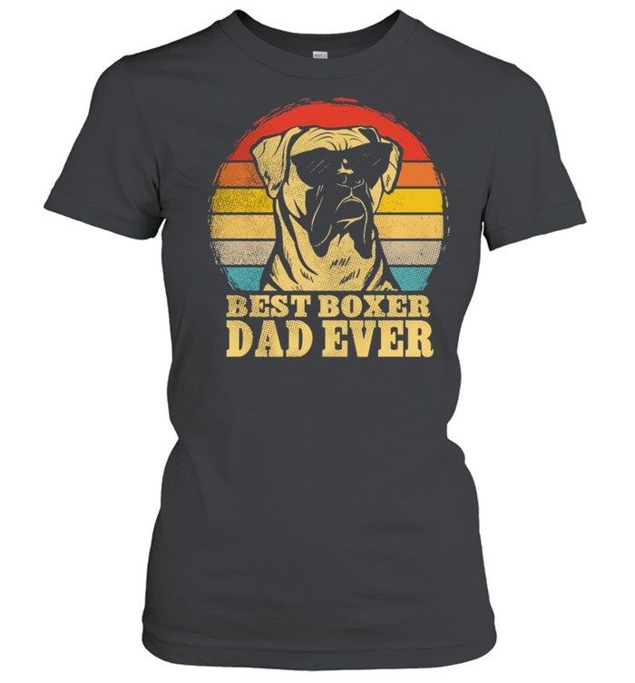 Best Boxer dad ever sunset retro shirt Classic Women's T-shirt