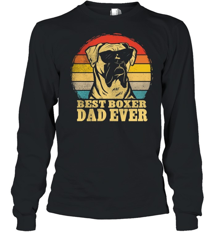 Best Boxer dad ever sunset retro shirt Long Sleeved T-shirt