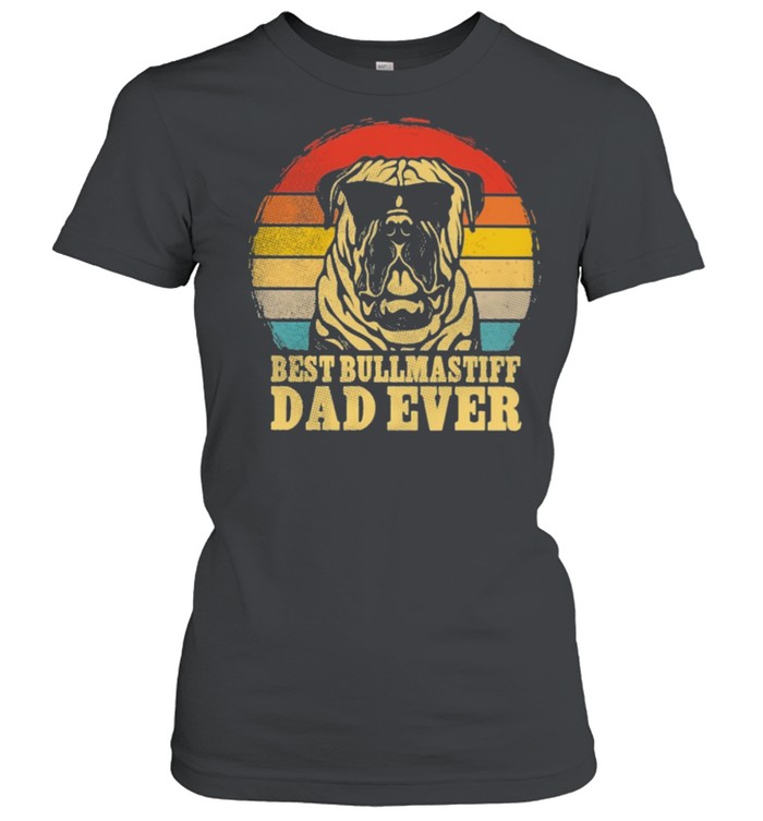 Best Bullmastiff dad ever sunset retro shirt Classic Women's T-shirt