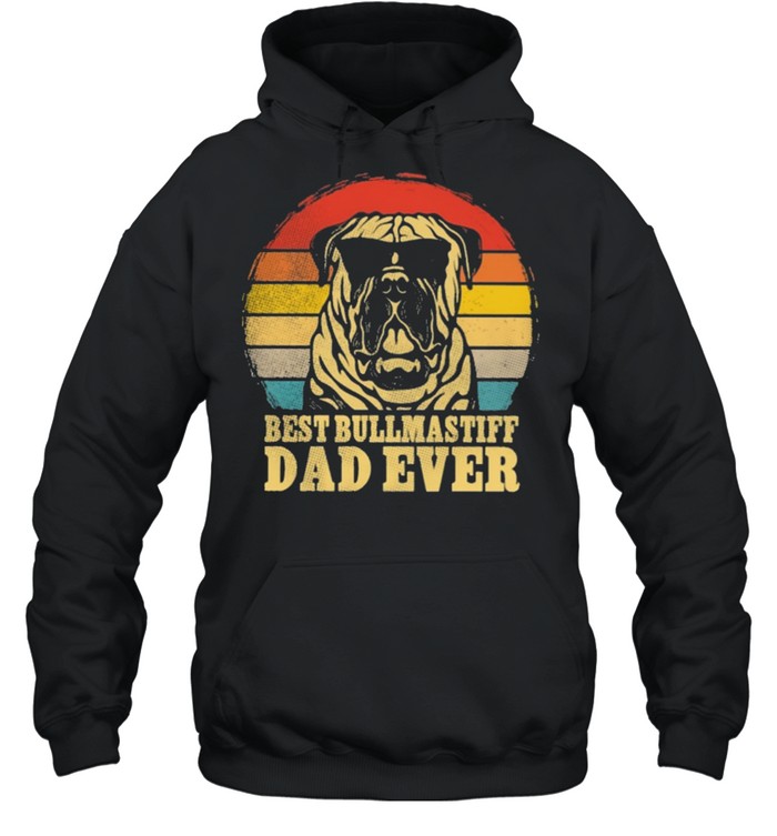 Best Bullmastiff dad ever sunset retro shirt Unisex Hoodie