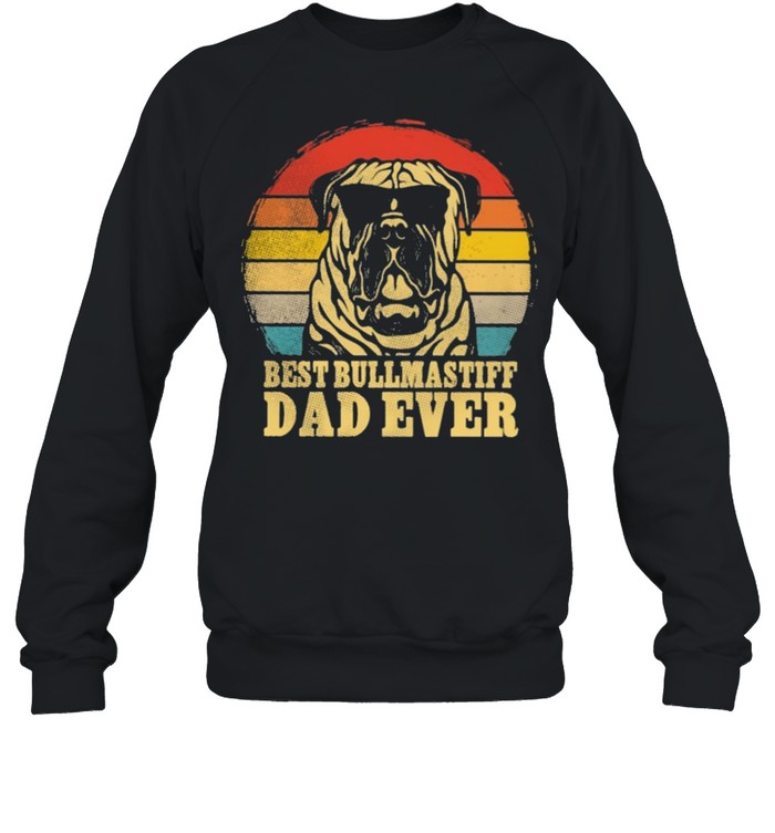 Best Bullmastiff dad ever sunset retro shirt Unisex Sweatshirt