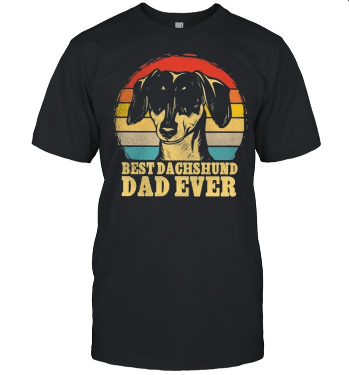 Best Dachshund dad ever sunset retro shirt