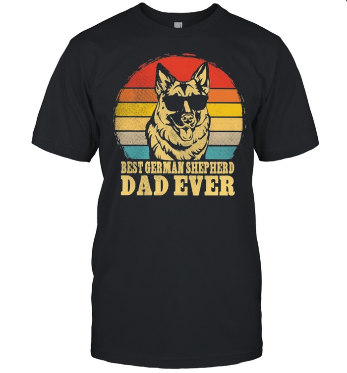 Best German shepherd dad ever sunset retro shirt Classic Men's T-shirt
