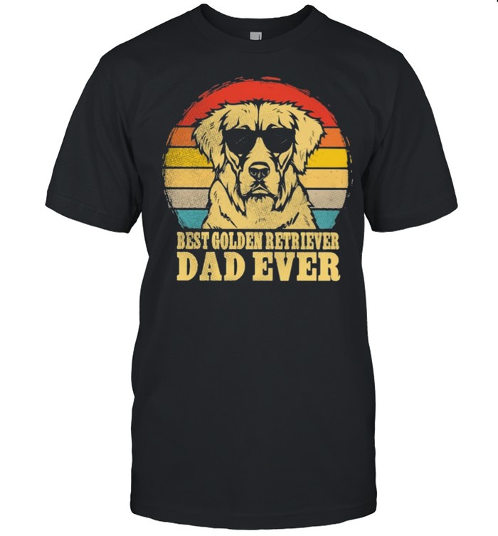 Best Golden Retriever dad ever sunset retro shirt Classic Men's T-shirt