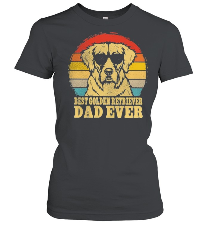 Best Golden Retriever dad ever sunset retro shirt Classic Women's T-shirt