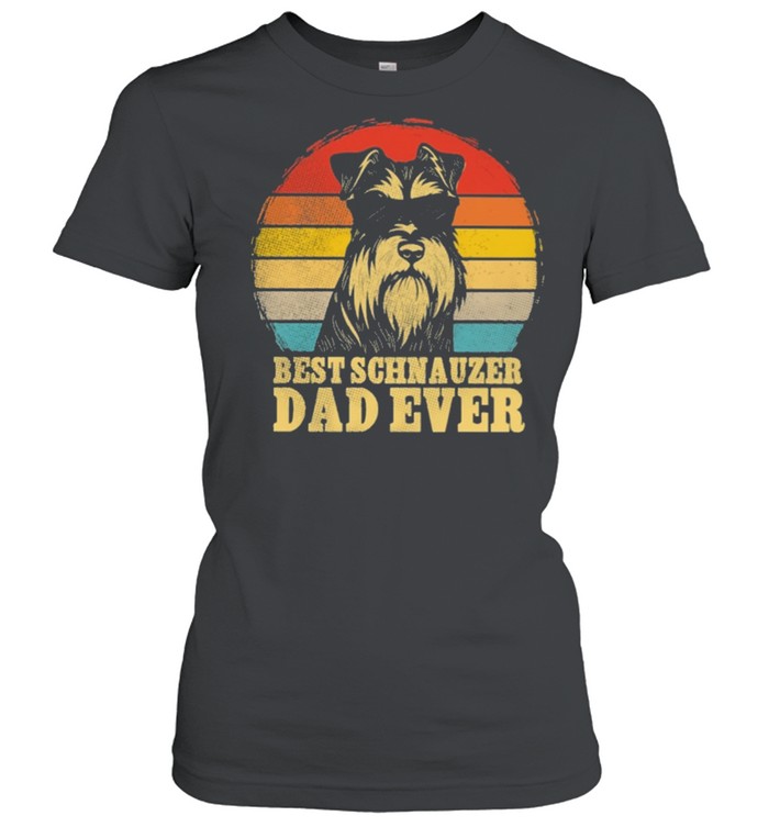 Best Schnauzer dad ever sunset retro shirt Classic Women's T-shirt