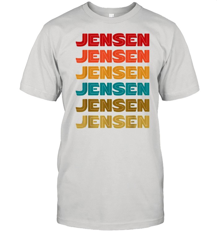 Jensen Name, Retro Given Name Colorful Inline Font Shirt