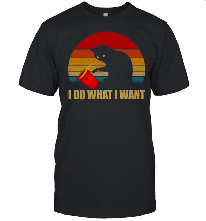 Black cat I do what I want vintage sunset shirt