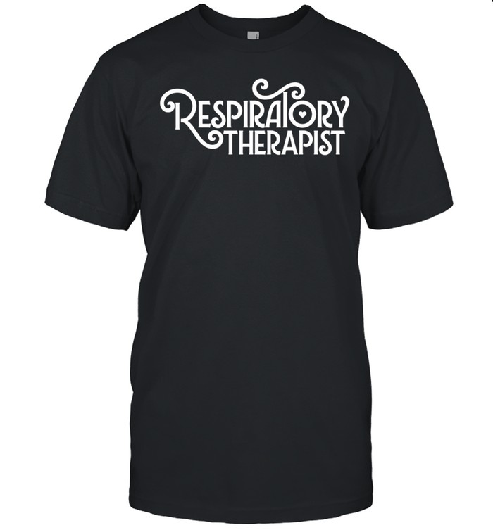 Respiratory Therapist Therapy Blue White Script Lettering shirt