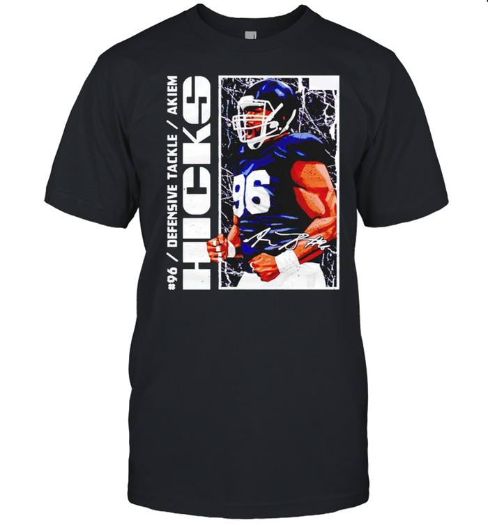 Chicago Football 96 Akiem Hicks defensive tackle signature shirt