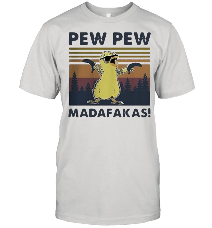 Chicken Guns Pew Pew Madafakas Vintage Retro T-shirt