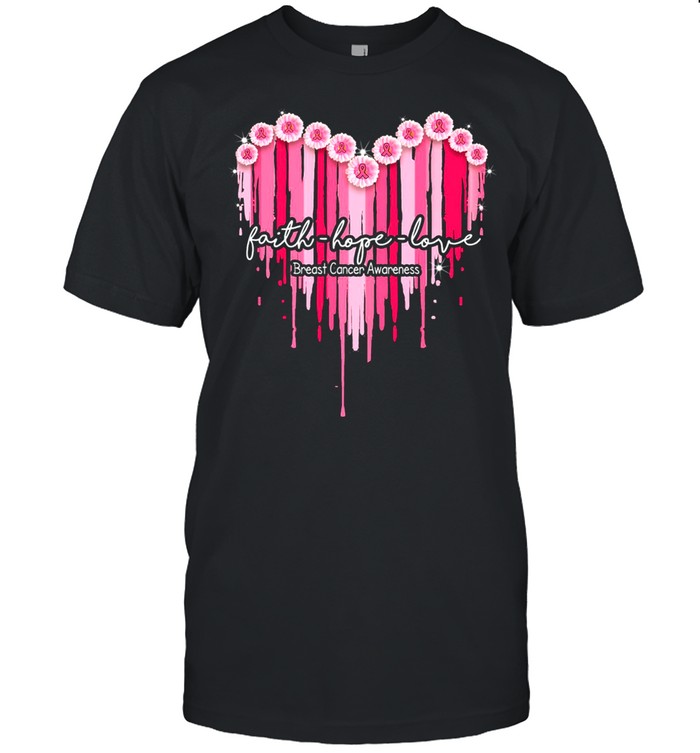 Heart Faith hope love Breast Cancer awareness shirt