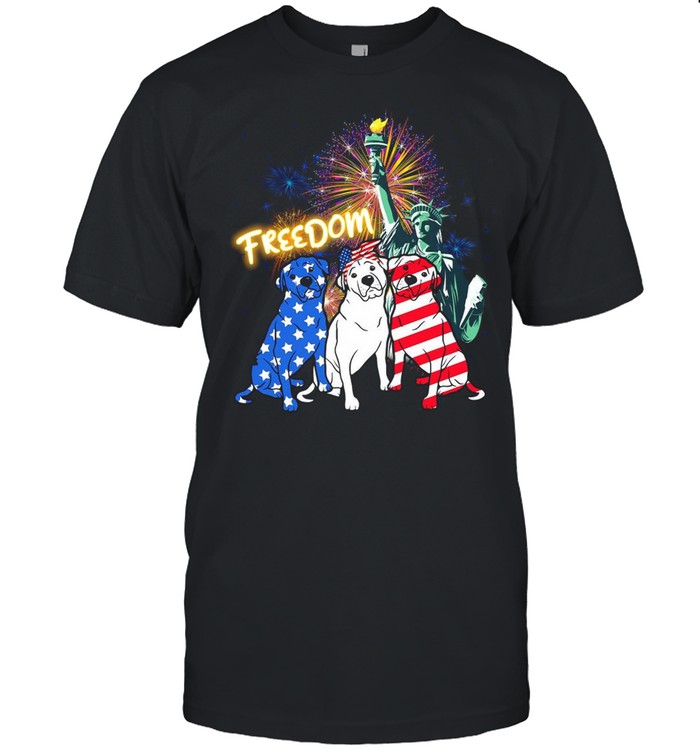 Rottweiler Dog Liberties Freedom American Flag T-shirt