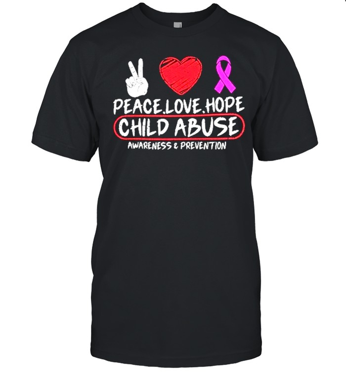 Peace Love Hope Child Abuse Awareness And Prevention shirt