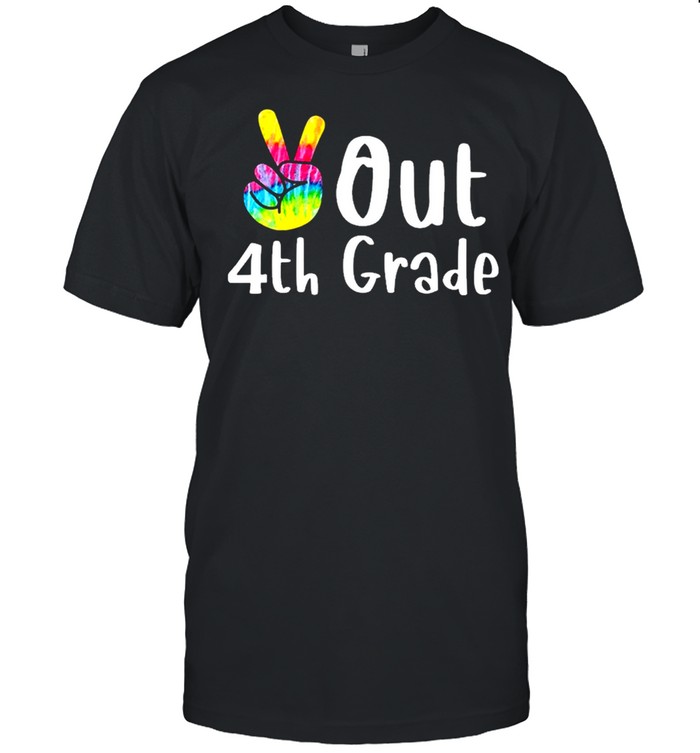 Peace out 4th grade tie dye graduation class of 2021 virtual shirt