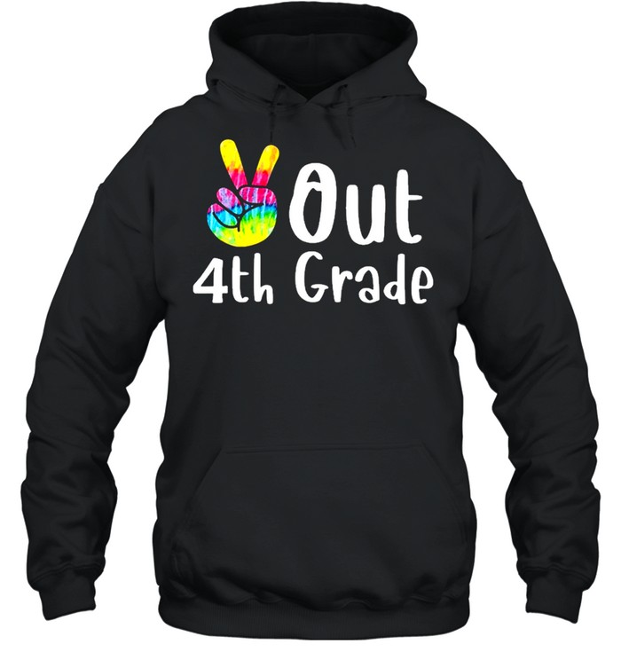 Peace out 4th grade tie dye graduation class of 2021 virtual shirt Unisex Hoodie
