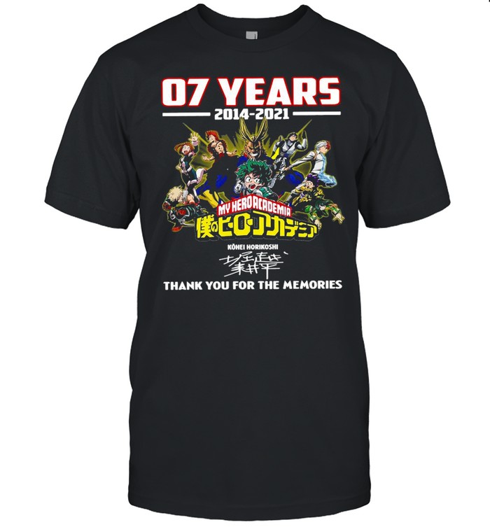 07 Years 2014 2021 My Hero Academia Thank You For The Memories Shirt