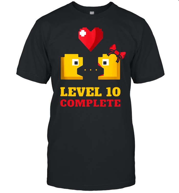 Gamers Level 10 Complete 10th Wedding Anniversary Shirt