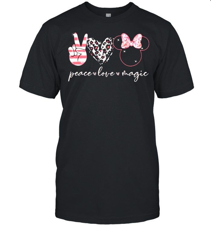 Peace love magic mouse disney leopard shirt