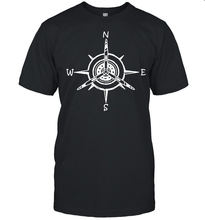 Airplane Compass Aircraft Propeller Prop Aviation Shirt