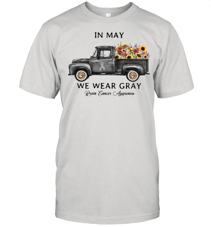 Truck In May We Wear Gray Brain Cancer Awareness  Classic Men's T-shirt