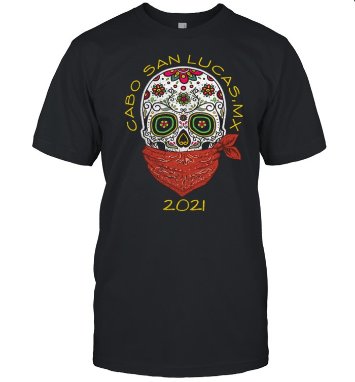 2021 Cabo San Lucas, Mexico MX Skull Souvenir Bandanna shirt