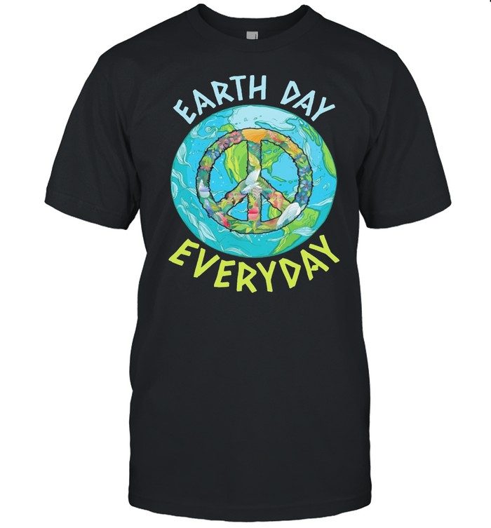 Earth day everyday planet peace symbol sign hippie shirt