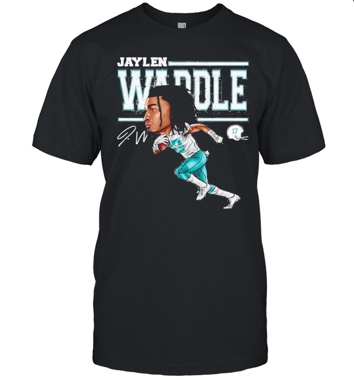 Miami Football Jaylen Waddle Cartoon signature shirt