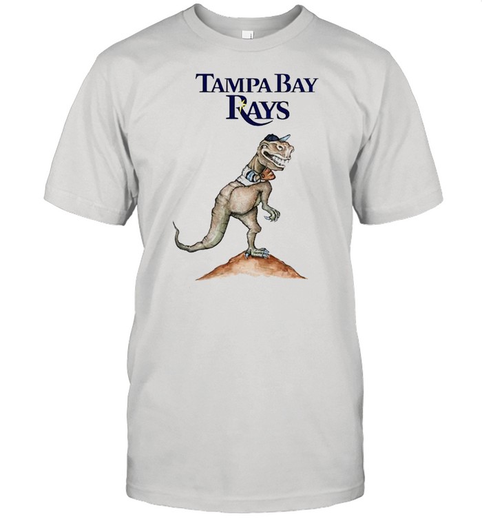 Tampa Bay Rays T-Rex throw a baseball shirt