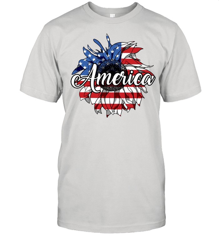 America sunflower flag shirt