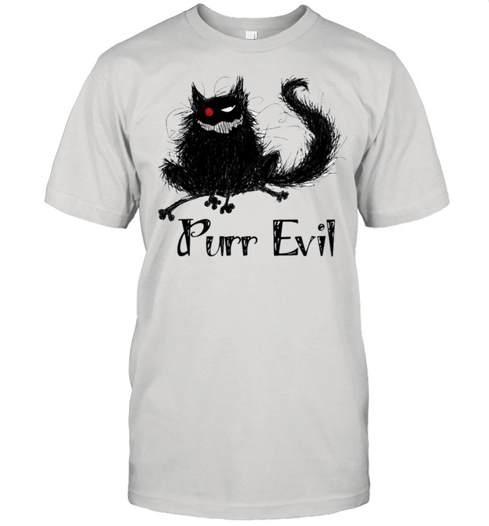 Black cat purr evil shirt