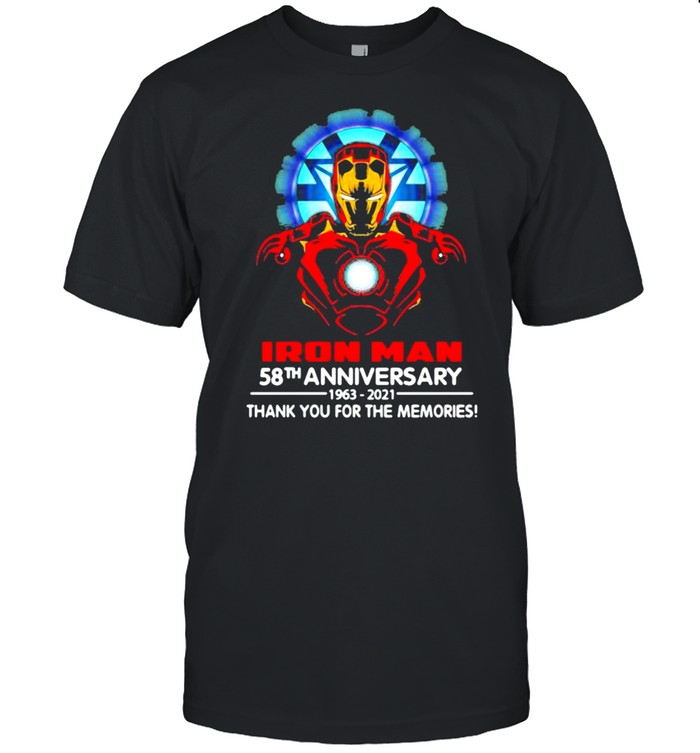 Iron man 58th anniversary 1963 2021 thank you for the memories shirt