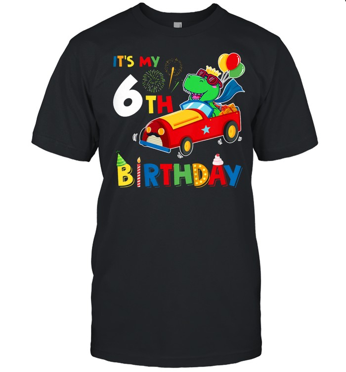 Kids It’s My 6th Birthday Happy 6 Year Dinosaur Girl Boy sshirt