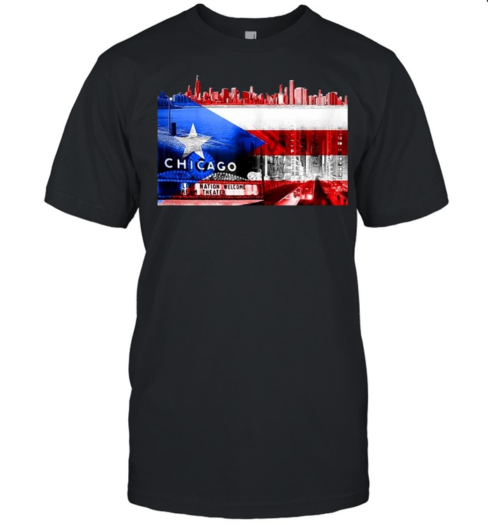 Chicago Boricua Chi-Town Windy City Rican Puerto Rico Flag T-shirt