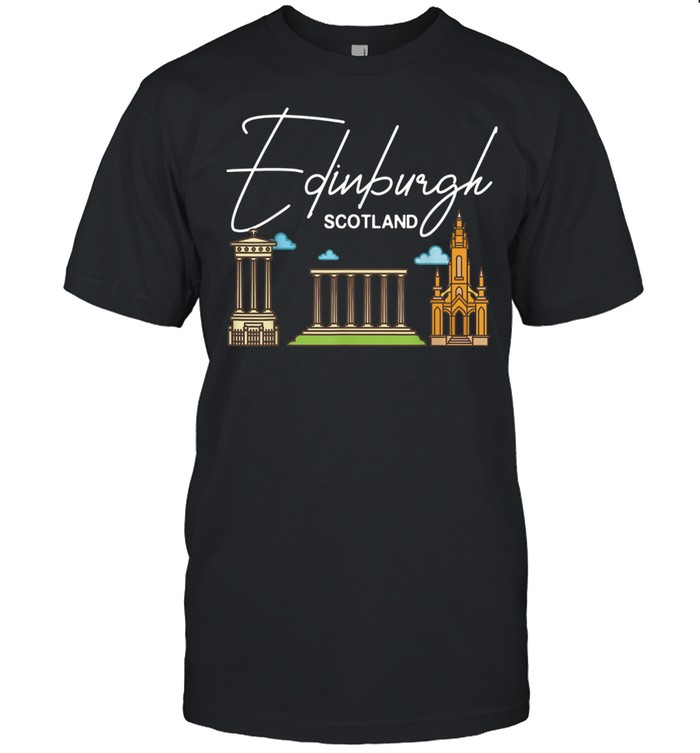 Edinburgh Scotland City Skyline Map Travel shirt