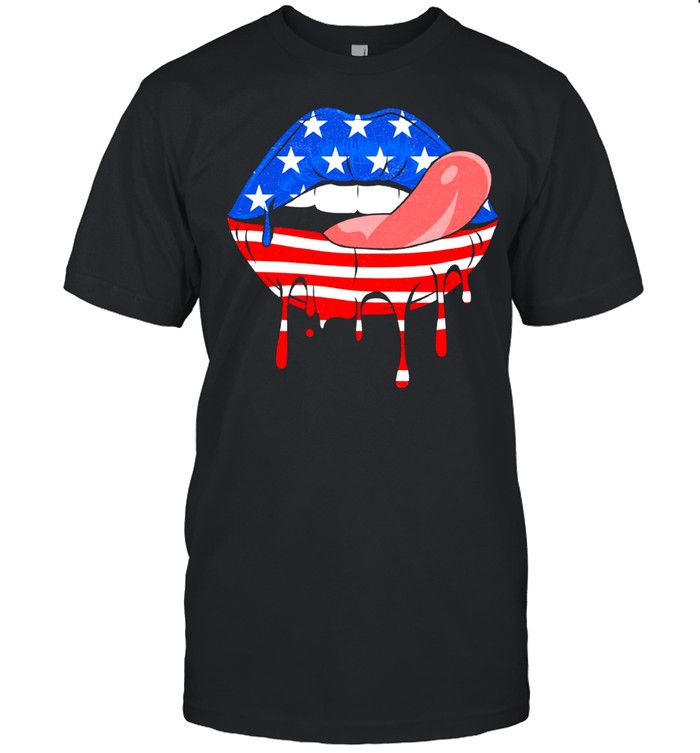 Lips American Flag 4th Of July shirt