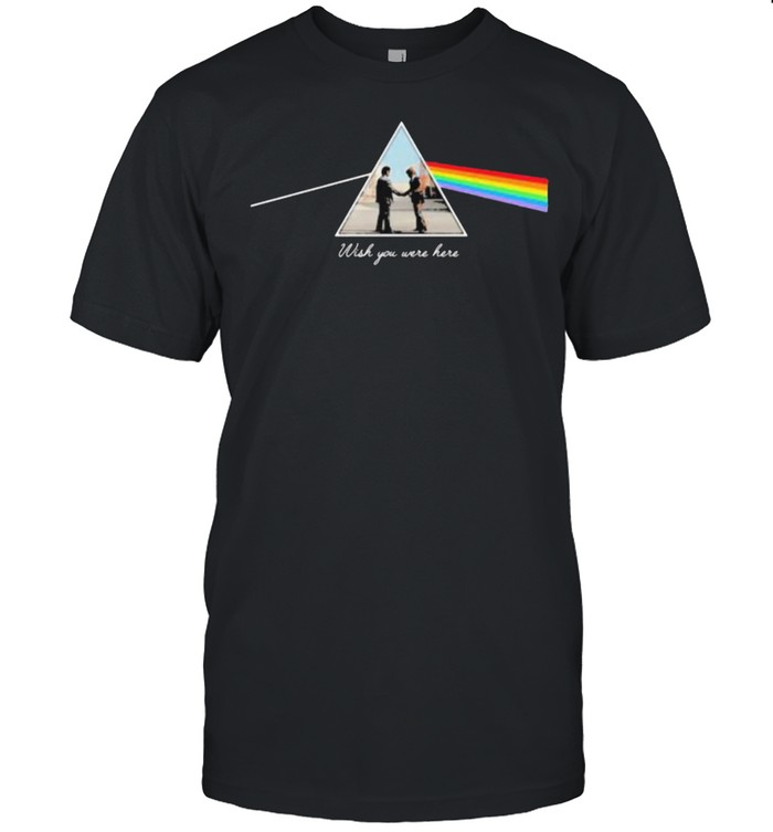 Wish you were here rainbow floyd pink shirt