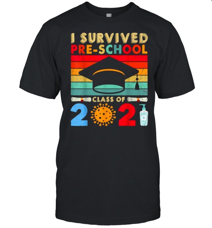 I Survived Pre-school Class 2021 Pandemic Vintage T-Shirt