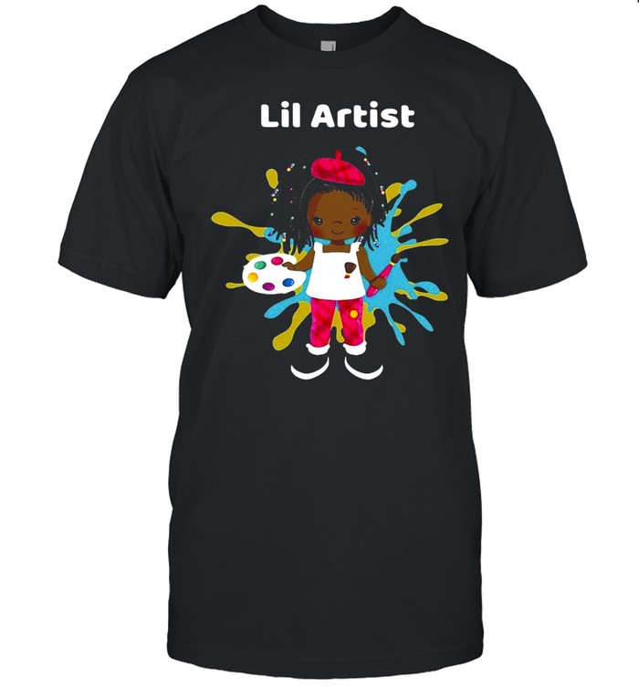 Lil Artist Black Girl Who Paints And Color Princess Birthday T-shirt