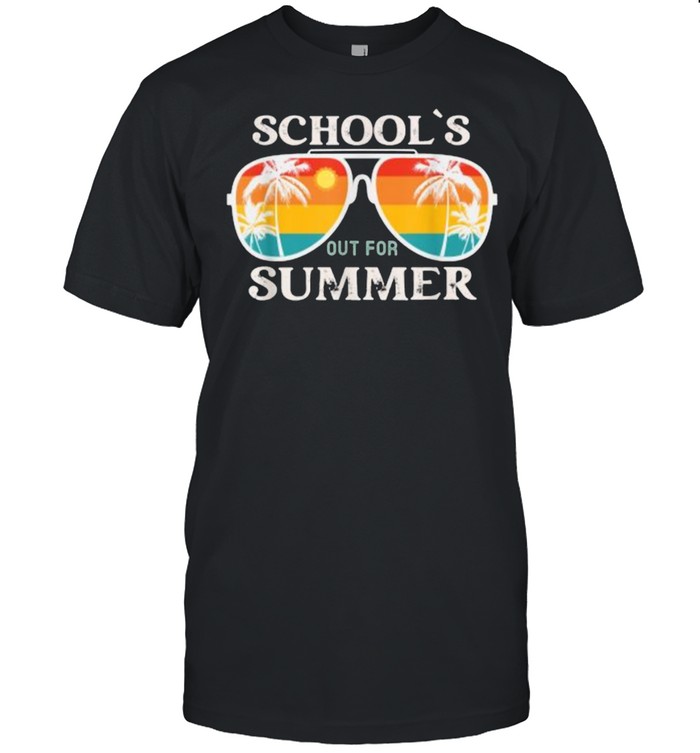 Schools Out For Summer Sunglasses Vintage Sun Last Day Of School T-Shirt