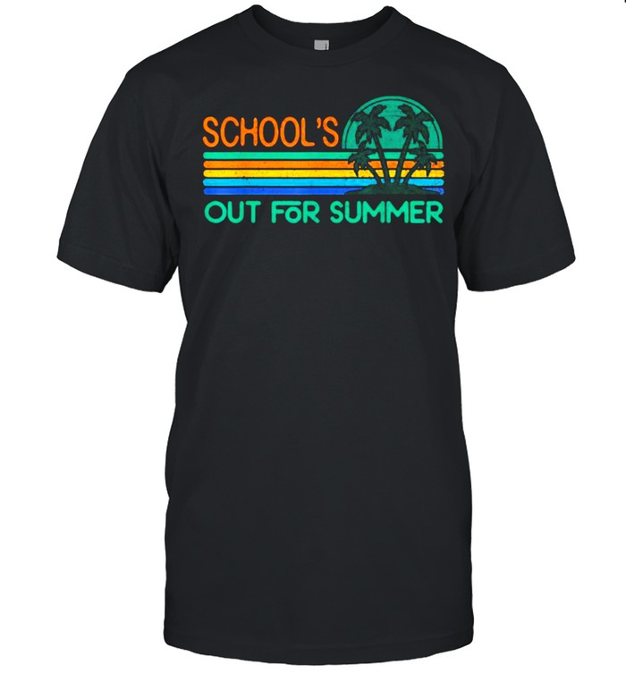 Schools out for summer Teacher Summer vintage sunset T-Shirt