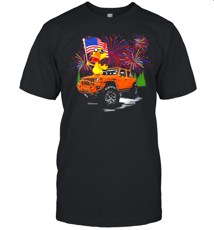 Duck And Jeep Firework Happy 4th Of July Shirt