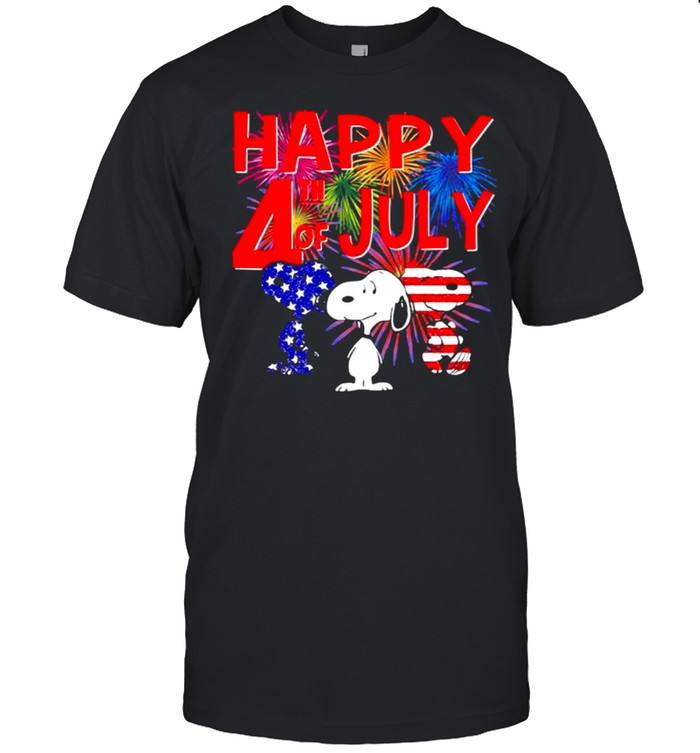 Happy 4th of July independence snoopy fireword shirt Classic Men's T-shirt