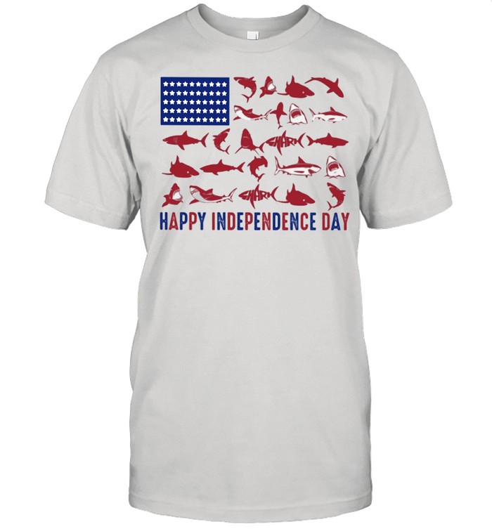 Shark happy independence day American flag shirt