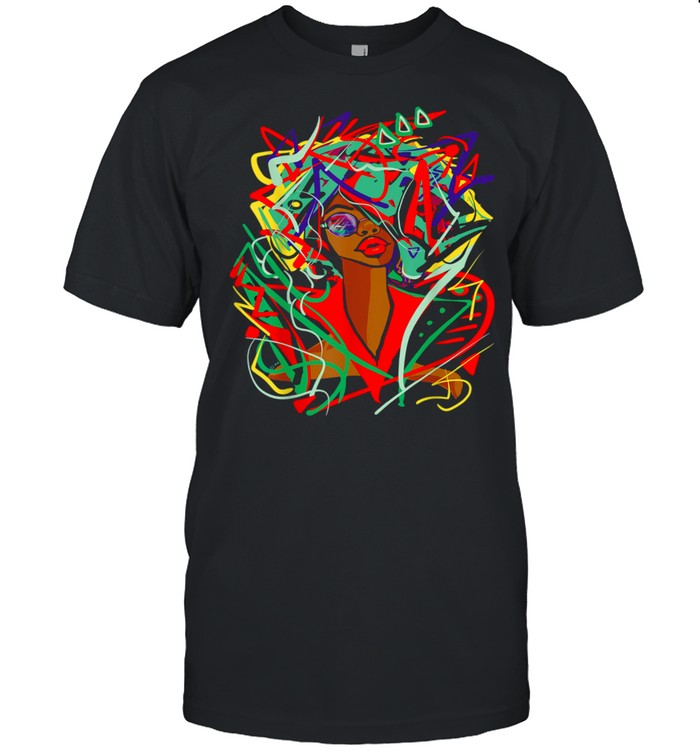 Black Queen Afro Melanin Art Abstract Black History shirt