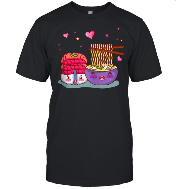 Cute Otaku Ramen Noodles and Sushi Emoji shirt