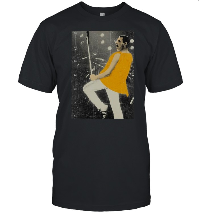 Freddie Mercury Official Live Pose Yellow Icon T-shirt Classic Men's T-shirt