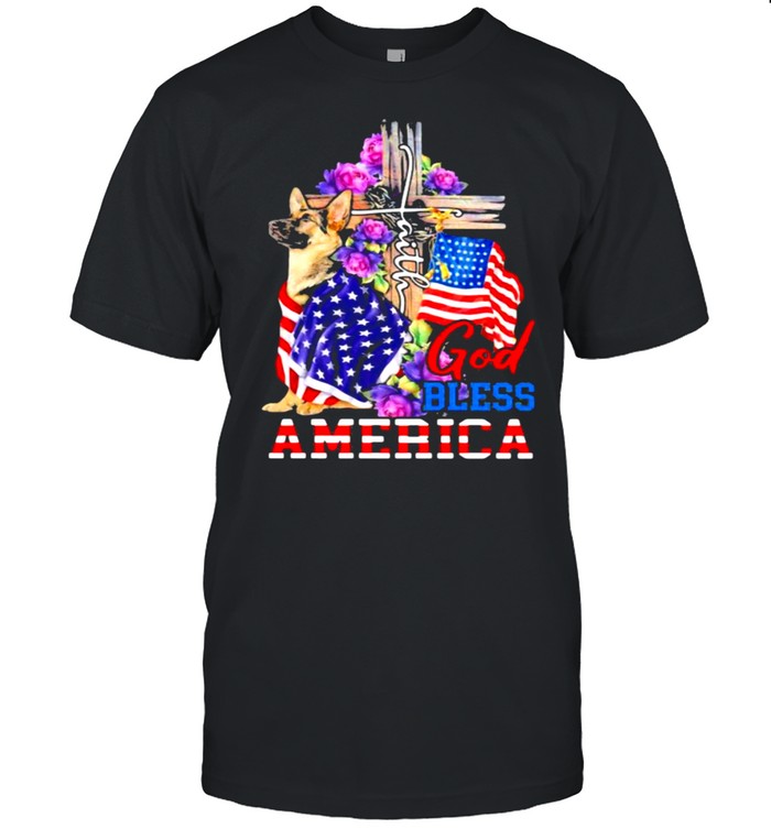 God Bless America German Shepherd Flag Shirt